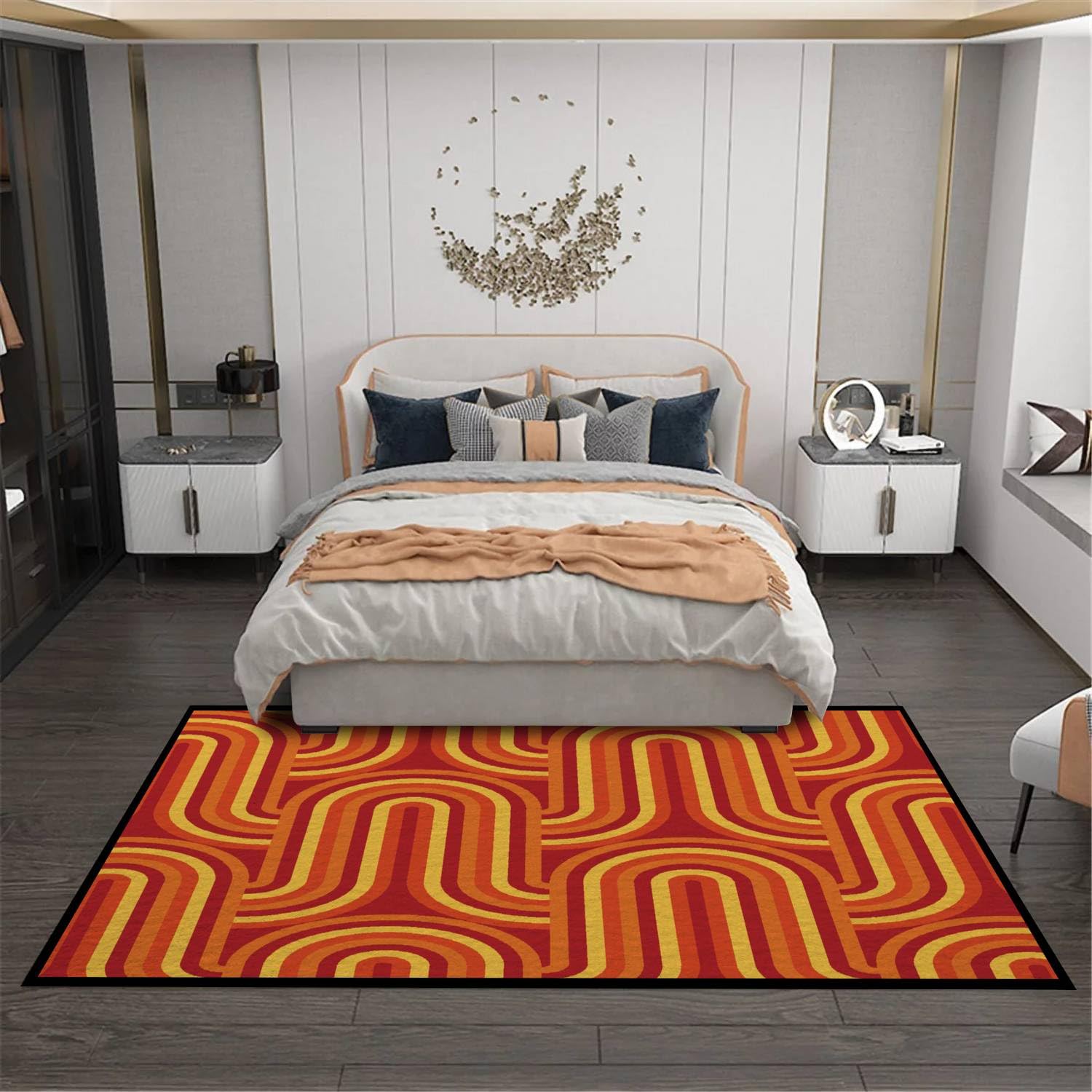 Amazon.com: 6x9 Rug 70s Retro Vintage Mid Century Modern Seamless